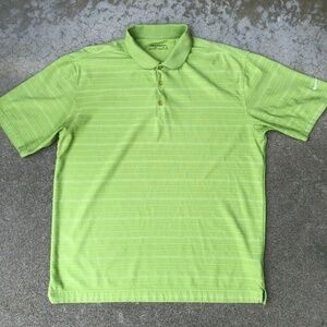 Nike Golf Dri-Fit Striped Green Golfing Polo Shirt​​​​